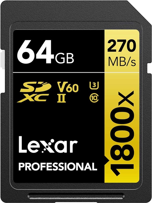 LEXAR<br/>SD PRO GOLD SERIES UHSII 64G V60 2 PACK