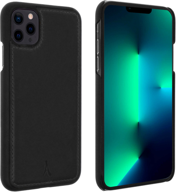 AKASHI<br/>coque noir cuir italien p/ip 13 pro