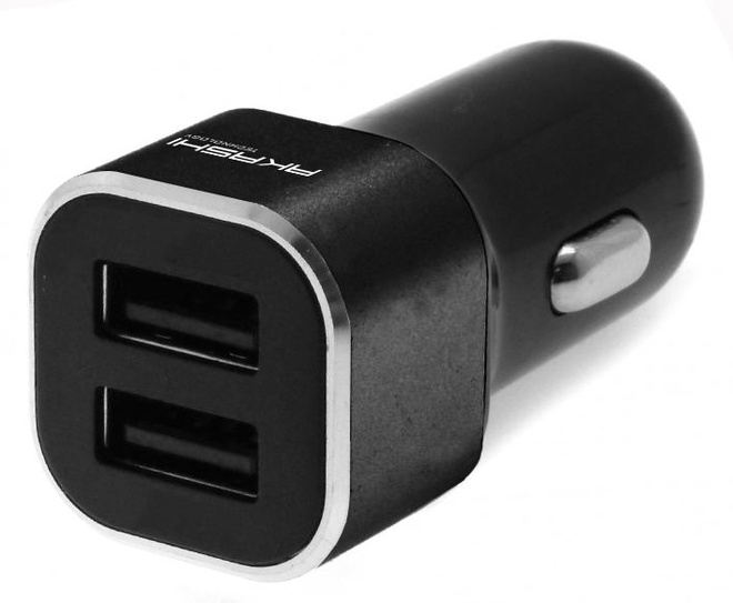 AKASHI<br/>prise al/cigares 2usb x 2.4a noir